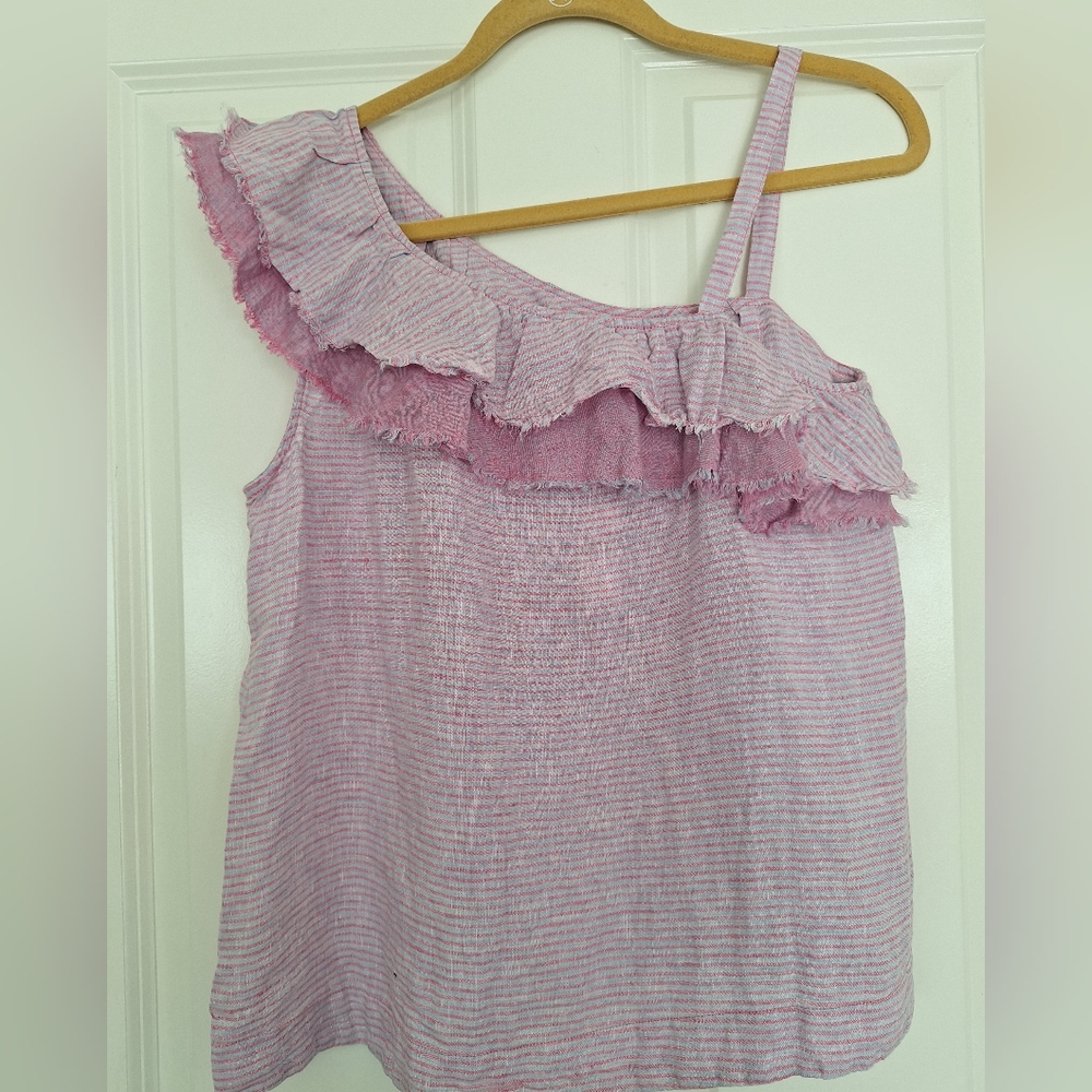 Holding‎ Horses Women's  Anthropologie Top Lace Sleeveless Linen Blend  Size S